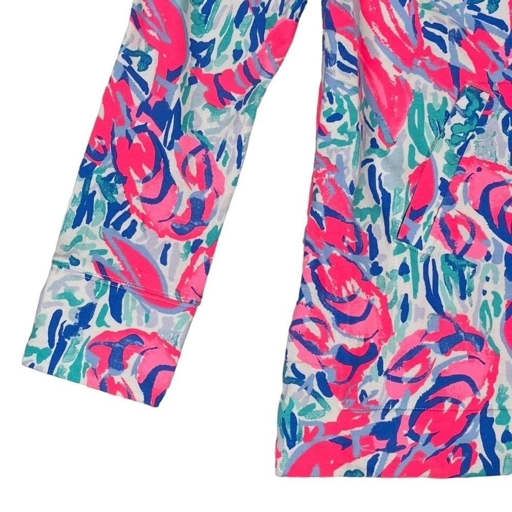 Lilly Pulitzer Popover XS Cosmic Coral Cracked Up Lobster Half Zip Preppy Bright - Picture 6 of 13